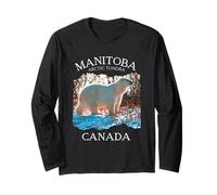 Manitoba Arctic Tundra Canada White Polar Bear Souvenir Men Long Sleeve T-Shirt