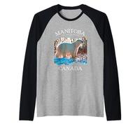 Manitoba Arctic Tundra Canada White Polar Bear Souvenir Men Raglan Baseball Tee