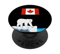 Manitoba Polar Bears Sea cliff Canadian flag Canada souvenir PopSockets Adhesive PopGrip
