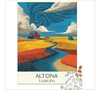 Manitoba Travel Posters jigsaw for adults1000 pieces | pretty botanical artwork for flower lovers to enjoy creating a relaxing picture in your free time to enjoy at home38x52cm