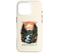 Manitou Springs Colorado USA Retro Scenic Mountain Design Case for iPhone 16 Pro