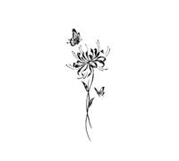Manju Sand Butterfly Herb Spring And Summer Shore Flower Waterproof And Long-Lasting Tattoo Stickers For Men And Women