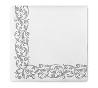 Mank Airlaid Napkins 40 x 40 cm, Wedding Napkins Perfect for Catering, Fabric-Like and Absorbent, Pack of 50 Rob (Silver)