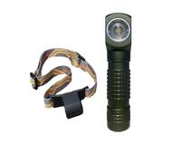 Manker E02 III 400 Lumens AAA/10440 Flashlight Pocket EDC Keychain Angle Flashlight with Magnetic Tail & Clip 4000K high CRI R9080 LED (Green-with Headband)
