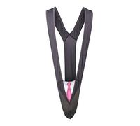 Mankini Men's Swimsuit Borat Thong Men's Sports Leotard Slim Fit Bodysuit Bulge Pouch Underwear Shapewear High Cut Lingerie Romper Jumpsuit Costume Underwear Bodysuit Thong G-String Pants Black