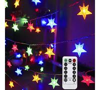Mankinlu Star Lights String Battery Operated 25 ft 50 LED Christmas Lights Multicolor Fairy Lights for Bedroom 8 Modes Waterproof Star Lights with Remote for Unbrella Camping Birthday Patio Decor