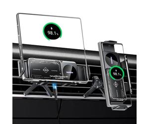 MANKIW Car Mobile Phone Holder for Galaxy Z Fold 6 5 4 3, Magic V3 V2, Mate X6 X5 X4, 15W Dual Coil Quick Charge with 90° Automatic Rotation Compatible with Wireless Charging