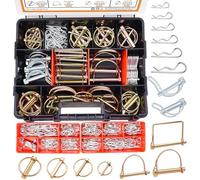 mankk 202PCS Heavy Duty Hitch Pins Clip Pins Assortment Kit Tractor Pins Linch Pins PTO Pins R Clip Pins Hair Pins,for Farm Tractors Trailers Trucks Attachments Lawn Mowers M-149-202PCS