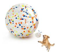 Mankoda Durable ETPU Dog Toy Ball, 5 Inch Big Dog Balls for Aggressive Chewers - Hollow Design and Textured Gullies/Non-Toxic Bite/Built-in Low-Noise Bell, Dog Chew Toy for Medium/Large Dogs