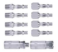 ManLee 10 Pcs Air Line Connectors 1/4" BSP Air Line Hose Compressor Fitting Couplings Connector Male/Female Thread Quick Release Coupler for Compressor Tools