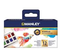 Manley - Case 12 Watercolors with Brush | Diversity of Colors | Creativity Without Limits | Assorted Colors | For All Ages | Color Adventure