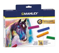 Manley Soft Pastels 36-Piece | Soft Cakes in Bright Colours | Ideal for Artists and Beginners | Artistic Quality Cakes, Easy to Mix and Shade