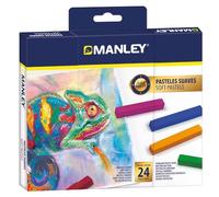 Manley Soft Pastels Pack of 24 | Soft Cakes in Bright Colours | Ideal for Artists and Beginners | Artistic Quality Cakes, Easy to Mix and Shade