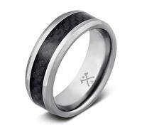 Manly Bands: Mens Wedding Bands and Rings - Unique Polished or Satin Finished Tungsten, Comfort Fit Wedding Band, Stylish Ring for Men, Free Silicone Ring Included, 11.5, Metal, No Gemstone