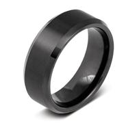 Manly Bands | The Baller | Black Wedding Band for Men | Ring Sizes 5 to 17 | Width 8mm | Unique Wedding Band for Men | Black Ring for Men | Comfort Fit Wedding Band for Men, 11.5, Tungsten Tungsten