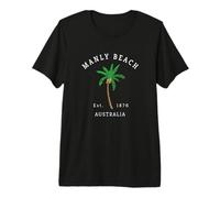 Manly Beach Australia Colorful Palm Tree Retro Novelty Art Premium T-Shirt