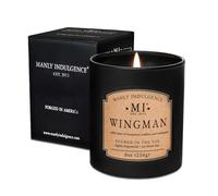Manly Indulgence Scented Jar Candles for Men | Wingman - Bergamot, Leather & Mahogany | Strong, Masculine Fragrance | Classic+ Collection with Elegant Gift Box | Forged in America | New in 2024