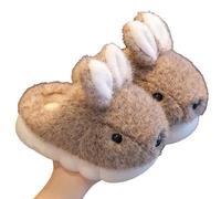 MaNMaNing Kids Bunny Slippers Winter Rabbit Plush Fleece Lined Warm Cozy 3D Animal Indoor Slip On Shoes Soft Sole for Boys Girls