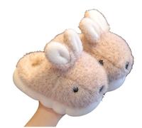 MaNMaNing Kids Bunny Slippers Winter Rabbit Plush Fleece Lined Warm Cozy 3D Animal Indoor Slip On Shoes Soft Sole for Boys Girls