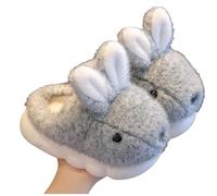 MaNMaNing Kids Bunny Slippers Winter Rabbit Plush Fleece Lined Warm Cozy 3D Animal Indoor Slip On Shoes Soft Sole for Boys Girls