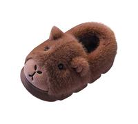 MaNMaNing Kids Winter Slippers Capybara Memory Foam Fleece Lined Warm Cozy Indoor Shoes Non Slip Cartoon with Heel Cover for Age 2-10 Years