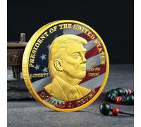 MANMANXI 1 Pc Trump Donald Trump Commemorative Coin Silver Gold Plated Eagle Medal Coin Donald J Trump in God We Trust Coins-Gold