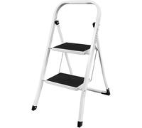 ManMax 2 Step Steel Portable Folding Ladder Foldable Stepladder Anti Slip Ladders for Kitchen Home Office Shop Garage - Next Day Delivery