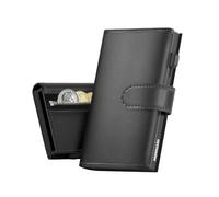 Manmaxim Mens Wallets with RFID Blocking, Premium Leather Wallets for Men UK with Coin Pocket and Money Clip, Slim Wallet Pop Up Credit Card Holder, Gifts for Men Black
