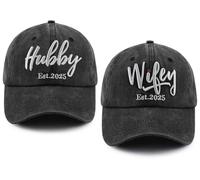 MANMESH HATT Wifey Hubby Couples Matching Dad Hats, Mr and Mrs Hat, Bride and Groom Hats, Newlywed Honeymoon Wedding Gifts Baseball Caps for Men and Women Dad Mom Wife Husband 2025 Black