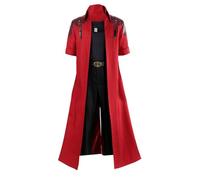MANMICOS US size Anime Cosplay costume Men red Long coat party suit (Long coat, Large)