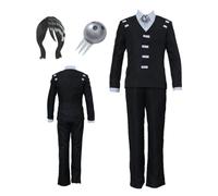 MANMICOS US size Anime Death the kid Cosplay costume Soul Mens black party suit (Large)