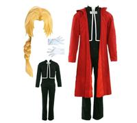 MANMICOS US size Anime Edward Elric Cosplay costume Blue men's clothing party suit (3X-Large)