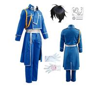 MANMICOS US size Anime Roy Mustang Cosplay costume Blue men's clothing party suit (Medium)