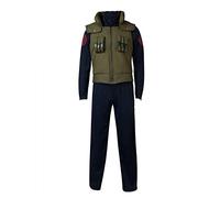 MANMICOS US Size Comic Mens Anime Cosplay Costume Halloween green vest (Large, Three piece set)