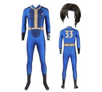 MANMICOS US size Comic Survivor cosplay costume Mens Vault Dweller Blue jumpsuit suit (suit 1, XX-Large)