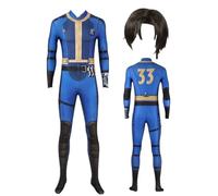 MANMICOS US size Comic Survivor cosplay costume Mens Vault Dweller Blue jumpsuit suit (suit 2, X-Large)