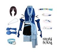 MANMICOS US Size Game Yuna Cosplay Costume Blue singer party suit (XX-Large)