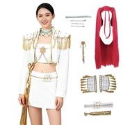 MANMICOS US size Movie cosplay costume Pop Singer Women white stage costumes set (CL=2XS)