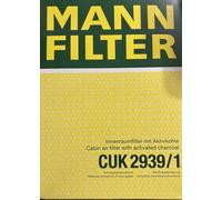 MANN CUK2939/1 CHARCOAL ACTIVATED CABIN FILTER FOR VAG GROUPE