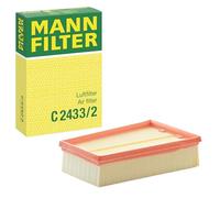MANN-FILTER Air Filter C 2433/2 - Fits Nissan Qashqai/X-Trail, Renault Koleos - 235 mm