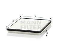 CU2530 Interior Air Cabin Pollen Filter Standard H20mm L249mm W193mm By Mann