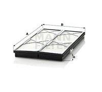 CU3759 Interior Air Cabin Pollen Filter Standard H28mm L370mm W211mm By Mann