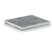 MANN-FILTER CUK 1828 Air Filter with Active Charcoal, 19.6 x 21.6 x 1.7 cm, Flat, Paper, 0.12 kg