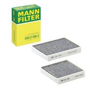 MANN-FILTER CUK 21 000-2 Cabin Air Filter - Pollen Filter with Activated Carbon - (set of 2) for Cars + Transporters