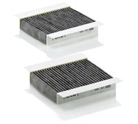 MANN-FILTER CUK 1820-2 Cabin Air Filter - Pollen Filter with Activated Carbon - (set of 2) for Cars + Transporters