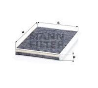 MANN-FILTER Cabin Air Filter CUK 3780 – Activated Carbon Pollen Filter H34mm L365mm