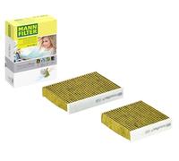 MANN-FILTER FP 21 000-2 Cabin Air Filter - FreciousPlus Biofunctional Pollen Filter - (set of 2) for Cars + Transporters