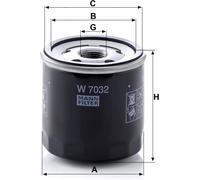 MANN-FILTER W 7032 Oil Filter - CARS + TRANSPORTERS, Black