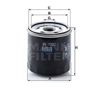 Mann Filter Oil Filter W 7032 for Cars and Transporters