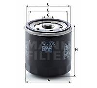 Oil filter Spin-on Filter W 7035 MANN-FILTER for CHRYSLER VW JEEP DODGE PLYMOUTH